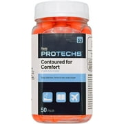 Flents Protechs Contoured Foam Ear Plugs, Ideal for Work with Loud Noise, Construction, Studying & Traveling, NRR 32, Orange (50 Pair)