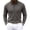Gray, variant on Mens Contrast Rib Collar Long Sleeve Polo Shirt Raglan Shoulder Placket Button Top Breathable Spring Autumn Daily Business Casual clothes White 3XL