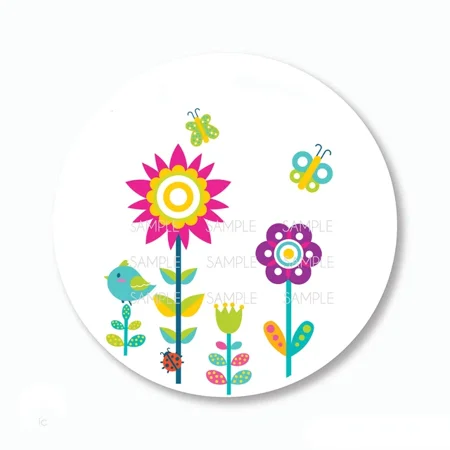 DOPASTICKER Summer Flowers Butterfly Scrapbook Stickers Phone Decal Water Bottle Stickers Cars Stickers Water Bottle Stickers For Kids