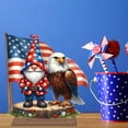 thumbnail image 5 of Lilixerw 4th of July Patriotic Wooden Ornaments,Memorial Day Tree Ornaments Red White Blue Gnome American Flag Wood Farmhouse Independent Day Decor for Small Tree Home Party, 5 of 7