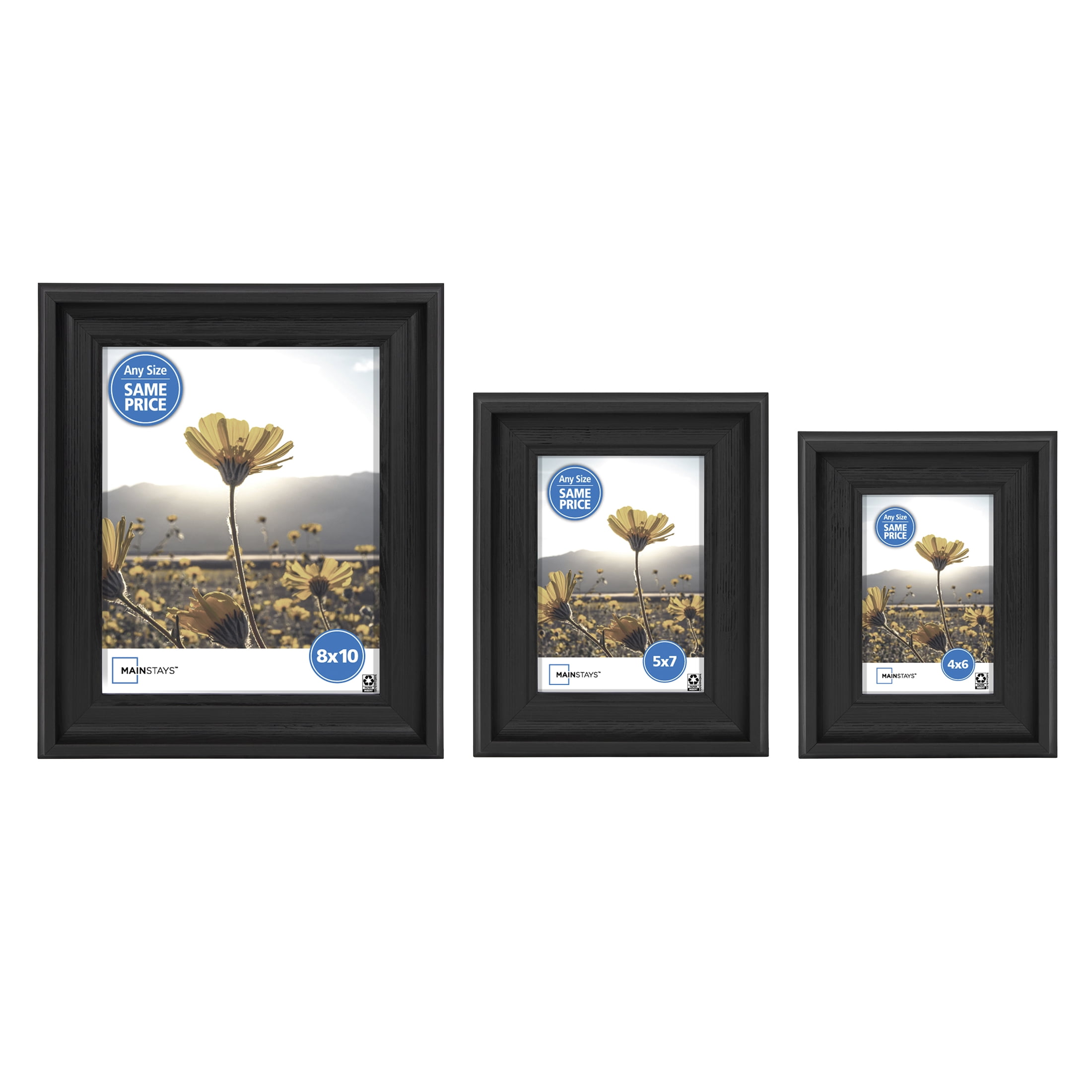Mainstays 5x7 Curved Decorative Tabletop Picture Frame, Black