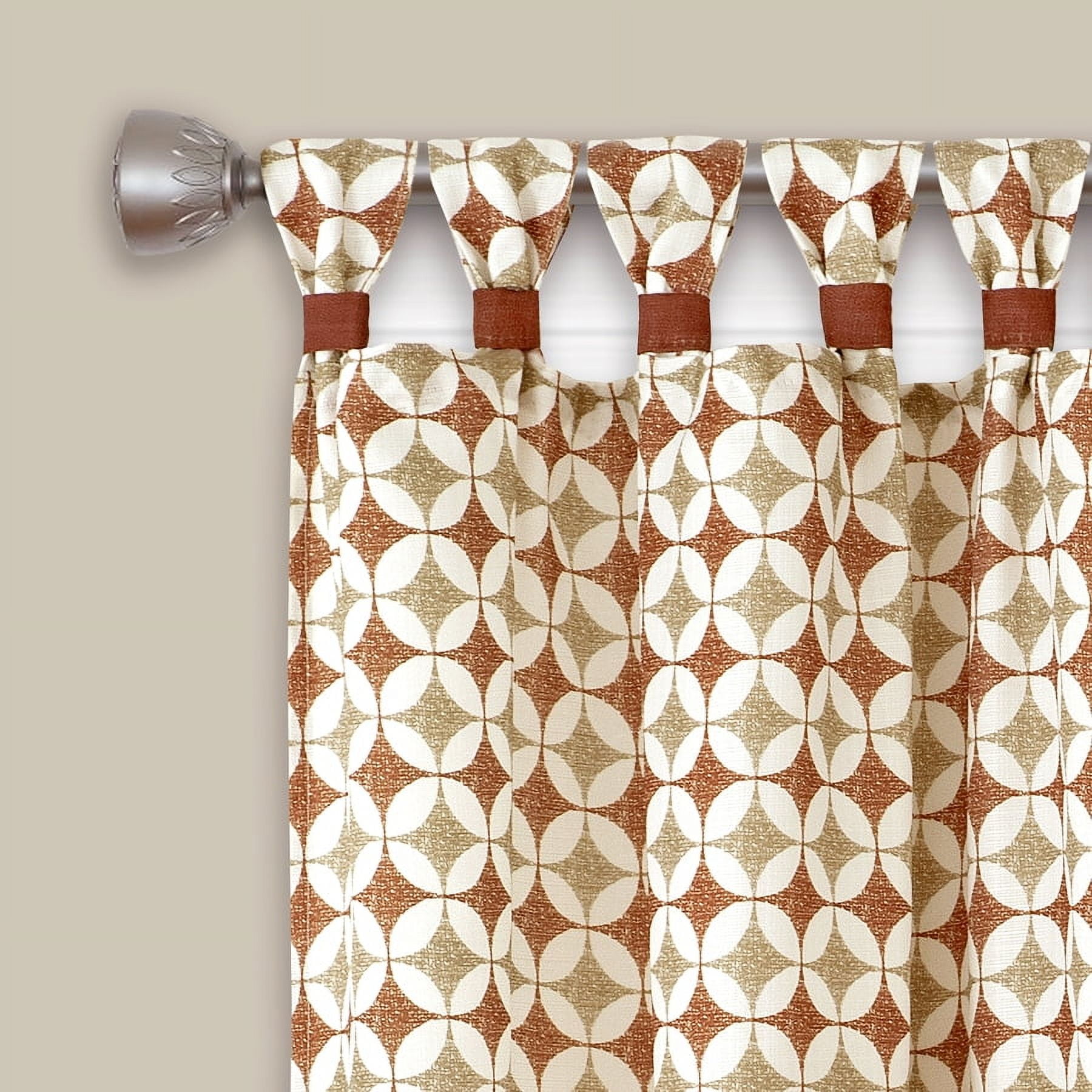 Achim Callie Cuff Tab Top Window Curtain Panel - 52x63 - Spice/Tan