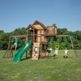 thumbnail image 1 of Backyard Discovery Skyfort II  Cedar Swing Set/PlaySet, 1 of 12