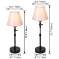 thumbnail image 5 of FSLiving Rechargeable Battery Operated LED Bedside Lamp by Remote RV Adjustable Telescoping Rod with 3-Way Socket Retro Portable Hallway Light Fixtures Book Light Grey Linen Fabric Cone Shade, 5 of 9