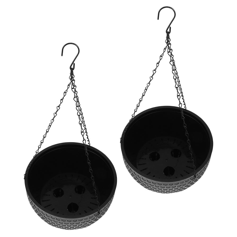 unbranded 4 pcs Hanging Planter Self Watering Hanging Flower Pots Pots Window Plants Basket with Drain Holes Metal Chain for 10 Inch