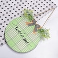 thumbnail image 4 of Coolnut Welcome Sign Hanging Plaque Sign Green Tartan Porch Wall Front Door Garden Home Welcome Hanging Sign, 12x12 in Home Decor, 4 of 7