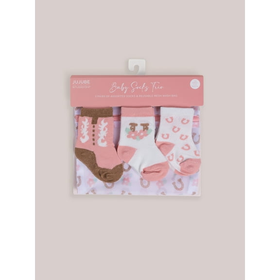 JuJuBe x Studio Oh! 3-Pack Soft Durable Baby Socks Set - Bloomin' Boot