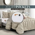 thumbnail image 3 of Mocassi 12-Piece Comforter Set, Ella Bedding Collection includes 6-Piece Smart Sheet Set, Matching Shams & Decorative Pillows, Full/Queen, Linen, 3 of 7
