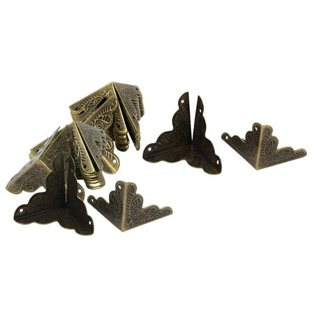Wooden Jewelry Box Chest Corner Cover Protectors 25x25x25mm Bronze Tone 25pcs