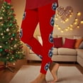 thumbnail image 2 of oelaio Christmas Holiday Tights Womens Xmas Print Leggings Stretch High Waisted Casual Yoga Pants Red XXL, 2 of 9