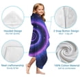 thumbnail image 7 of Blue Purple Tie Dye Mandala Pattern Hooded Bath Towel，60"x35" for Ages 3 To 12 Kids, Quick Dry Lightweight Soft Microfiber Hood Beach Towel Cover Up for Kids, 7 of 7