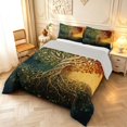 thumbnail image 2 of Homewish Retro Nature Tree Queen Comforter Set,Vintage Botanical Comforter Sets Queen,Green Orange,Light Gray Reversible,3 Pieces,1 Comforter and 2 Pillowcases, 2 of 7