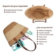 thumbnail image 3 of Bolsa Playa Con Cremallera Y Forro Tote De Paja De Gran Capacidad, 3 of 4