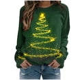 thumbnail image 3 of Feancey Womens Christmas Tops Plus Size Xmas Tree Graphic Long Sleeve T Shirts Holiday Casual Round Neck Loose Tunics Dressy Party Blouse Multicolor0 S, 3 of 8