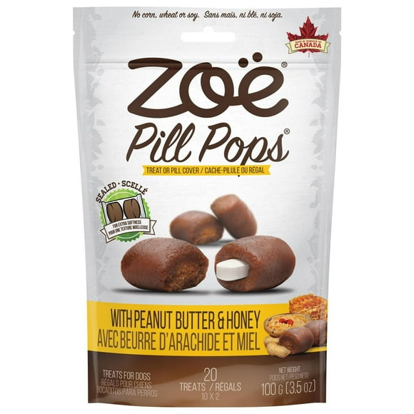 Zoe Pill Pops Dog Treats, Peanut Butter with Honey 100 G