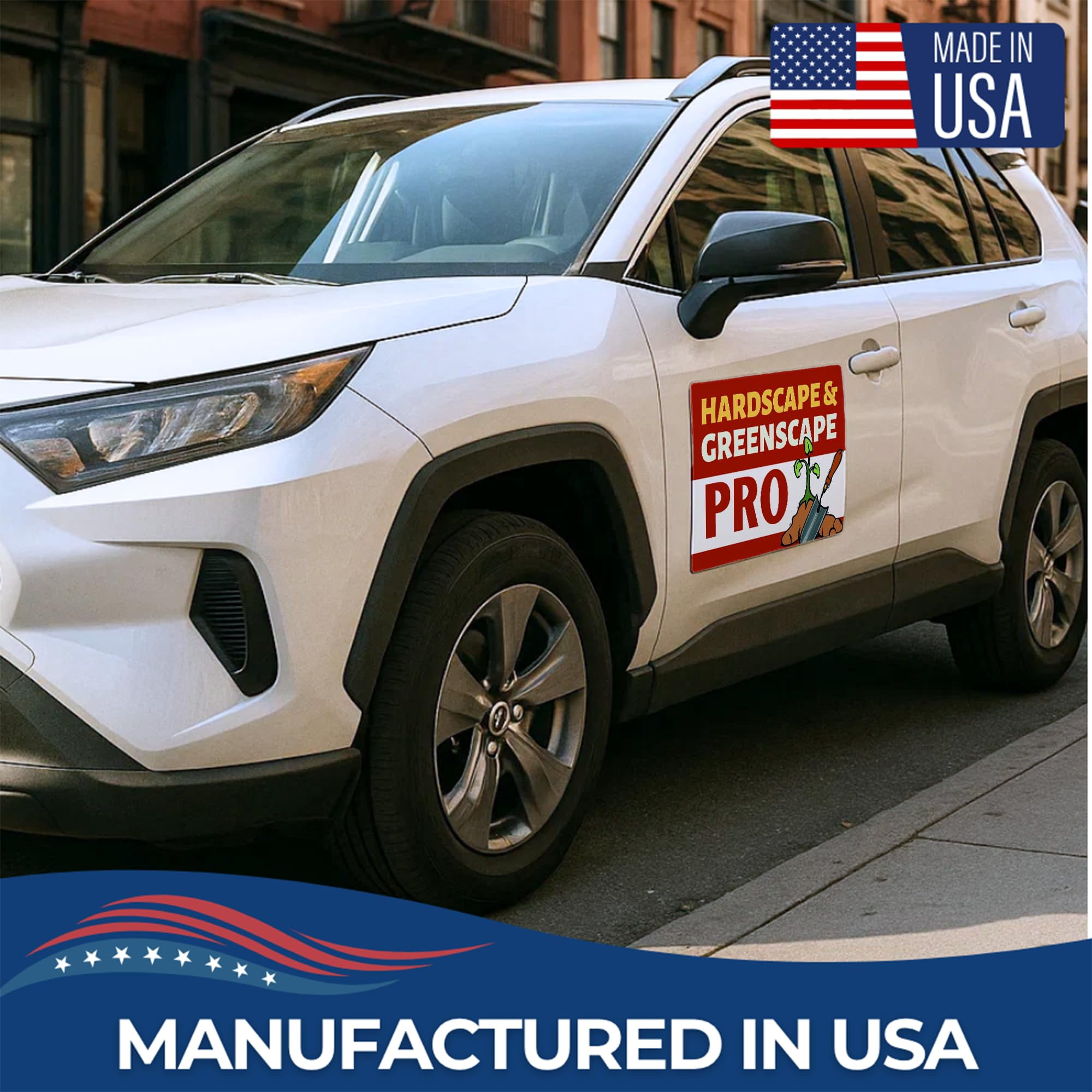 Hardscape Greenscape Car Magnet Sign by DC | Flexible Car Magnetic Sheets with Adhesive Backing | 10"x20" Bumper Magnet Sticker for Vehicles, Trucks & Business Advertising Signs | 2 PC | Made in USA
