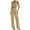 Khaki, variant on Womens Blazer Vest Trousers Sets 2 Piece V Neck Crop Tops with High Waisted Pants Business Casual Outfits Matching