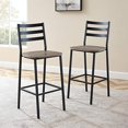 thumbnail image 1 of Walker Edison Ladder Back Industrial Farmhouse Counter-Stool Armless Dining Room Chairs Kitchen 26 Inch, Grey Wash, 1 of 5