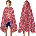 thumbnail image 3 of Red Christmas HO Pattern Hooded Bath Towel，60"x35" for Ages 3 To 12 Kids, Quick Dry Lightweight Soft Microfiber Hood Beach Towel Cover Up for Kids, 3 of 7