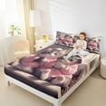 thumbnail image 5 of Feelyou Kawaii Couple Cat Twin Sheet Sets, Cute Kitten Lover Twin Fitted Sheet, Teens Kids Boys Girls Flat Sheet, Luxury Bedroom Decor, 3pcs, 5 of 8