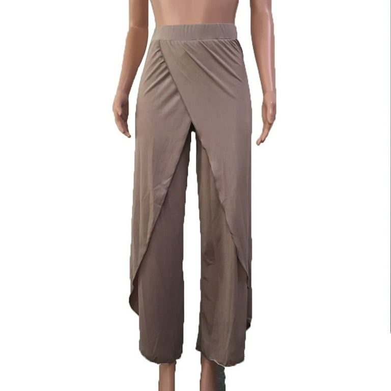 HAPIMO Discount Women's Wide Leg Yoga Pants Flowy Tummy Control