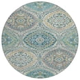 thumbnail image 2 of Addison Rugs Chantille Indoor/Outdoor Traditional Panels Teal Machine Washable Round Rug, 8' x 8', 2 of 8
