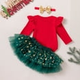 thumbnail image 5 of Baby Girl Christmas Outfit Long Sleeve Ruffle Princess Tutu Dress Headband Christmas Tutu Dress Outfit Long Sleeve Ribbed Ruffle Glitter Tulle Princess Dress Christmas Outfits, 5 of 7