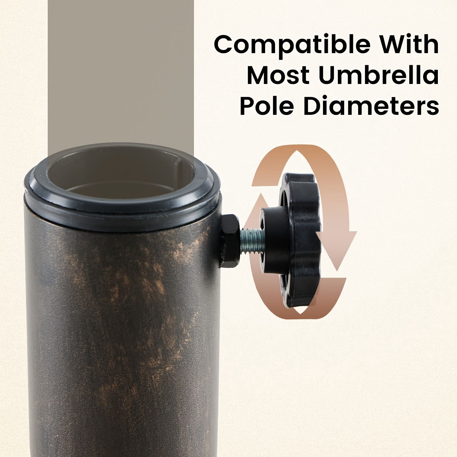 ZHICHUN 30 Lb Round Patio Umbrella Base Resin Stand with Iron Frame Windproof Sunshade Holder
