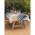 thumbnail image 3 of Outdoor Tablecloth with Umbrella Hole for Patio/Picnic/Party/Camping, Blue Yellow Palm Leaves Waterproof Table Cloth Rectangle Table Cover Washable, Summer Botanical Tropical Leaf (60"x 120"), 3 of 9