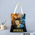 thumbnail image 2 of Invincible Bolso de tela con estampado de lienzo para mujer, bolsa de compras reutilizable y estética, con cremallera interior, regalo para mujer, 35 × 40 cm., 2 of 6