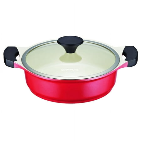 Cookplus Ceramic Casserole, Red, 9.4-Inch