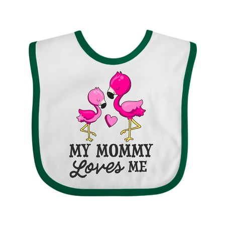 

Inktastic My Mommy Loves me with Two Flamingos Gift Baby Boy or Baby Girl Bib