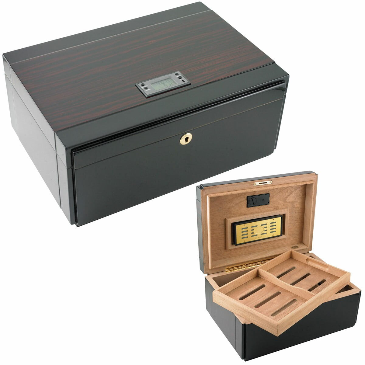 Cuban Crafters Embajador Digital Hygrometer Humidor for 120 Cigars