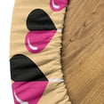 thumbnail image 5 of Ambesonne Emoji Fitted Round Tablecloth, Abstract Pop Art Flamingo, 45"- 56" Diameter, Pastel Pink Black and Peach, 5 of 5