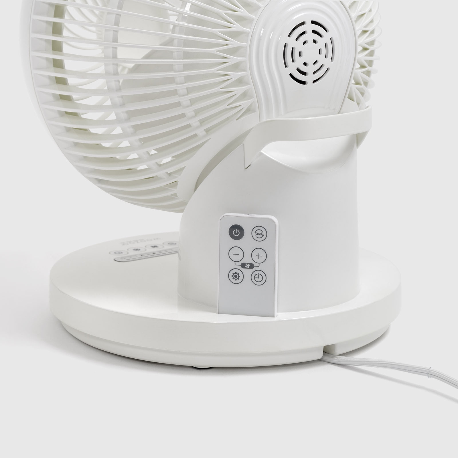IRIS WOOZOO 360° Oscillating Fan with Remote & Timer, 3 Speed Settings, White