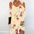 thumbnail image 2 of Robe d'Été pour Femmes Imprimée Manches Longues Col Rabattu, Robe pour Femmes, Robe Manches Longues pour Femmes Robe d'Été, 2 of 5
