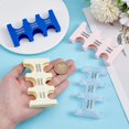 thumbnail image 3 of HOBBIESAY 4Pcs 4 Colors Coin Dispenser Hard Case Rectangle Change Storage Box Plastic Cashbox Blue Grey Pink Beige with 6 Slots for Storage Accessories, 3 of 5
