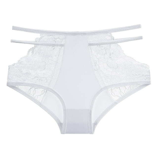Gibobby Calzoncillos de encaje para mujer sexys Ropa interior de de algodón de encaje con correa fina sexy para mujer(Blanco,M)