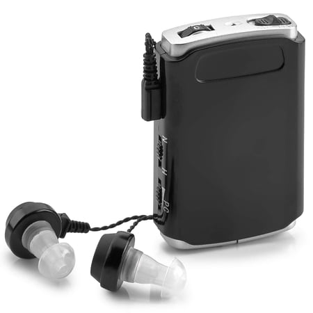 Sound Amplifier - Pocket Sound Voice Enhancer Device with Duo Mic/Ear Plus Extra Headphone and Microphone Set, Personal Hearing Amplifier Device by MEDca (Bulk Case of 50)