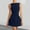 Dark Blue, variant on Women's Off Shoulder Dress, Sleeveless V-Neck Bodycon Mini Dress, Solid Color Double Layer Front, Polyester Casual Party Dress