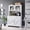 White, variant on Eastvita Brown Tall Kitchen Pantry Storage Cabinet Freestanding Hutch with 4 Doors/Adjustable Shelves/Microwave Stand//Coffee Bar Function for Kitchen/Dining Room