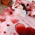 thumbnail image 4 of Homewish Teens Female Men Romantic Couple Lover Twin Bedding Sets 7-Piece,Red Love Heart Print Bedding Comforter Set Microfiber,Happy Valentine'S Day Breathable Sheet Sets,Super Cozy Room Decor, 4 of 8