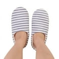 thumbnail image 2 of Women Men's Comfort Knitted Cotton Slippers Washable Flat Closed Toe Ultra Lightweight Indoor Shoes with Non-Slip Sole, 2 of 6