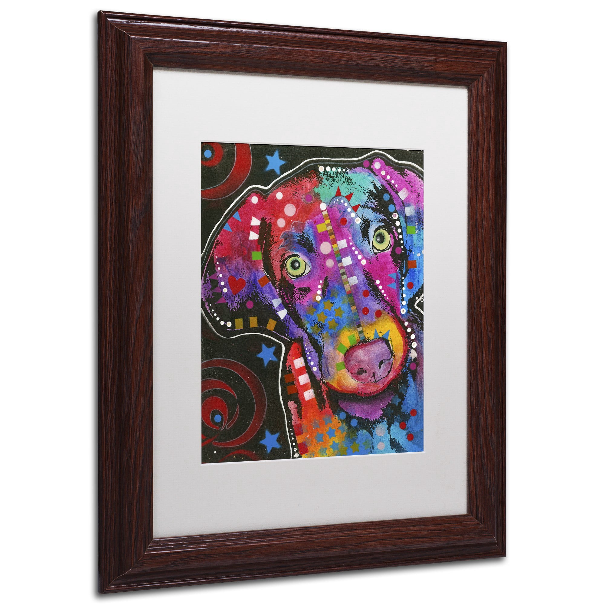 Trademark Fine Art "18" Canvas Art by Dean Russo, White Matte, Wood Frame