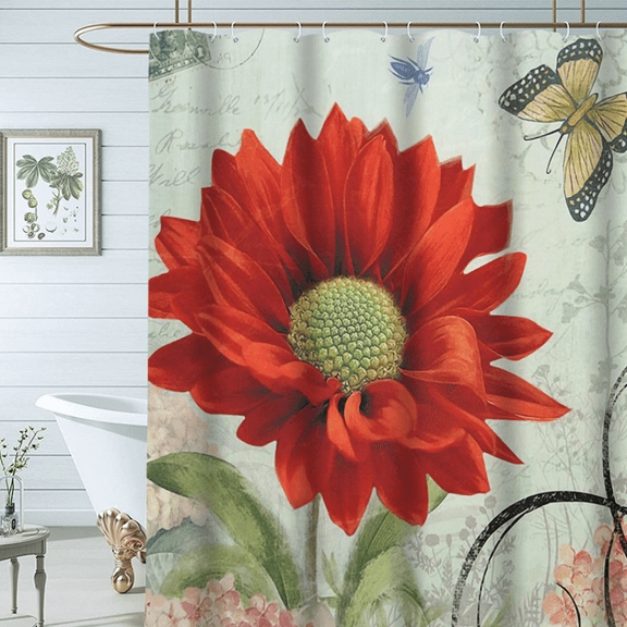 Digital Printed Shower Curtain Polyester Waterproof Bathroom Curtain Toilet Partition Shower Curtain 0.9M * 1.8M