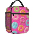 thumbnail image 2 of Pink Donut Lunch Bag For Men Women Insulated Lunch Box For Office Work Picnic Leak-Proof Cooler Bag, 2 of 6