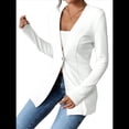 thumbnail image 3 of Chaqueta de Traje Informal de Oficina para Mujer, de Larga, con un Botón y Abertura Frontal, con Diseño de Gofre L, 3 of 8
