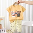 thumbnail image 2 of Splozh Short Sleeve Pajamas Toddler Girl Infant Kids Toddler Girls Soft Comfy Short Sleeve Cotton 2 Piece Sleepwear Pajamas Set Light Pink,18-24 Months, 2 of 5