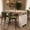 White, variant on 3-in-1 Sideboard with Foldable Tabletop, Marble Grain Top, 2-Door Storage, Dining Room, Black&Walnut