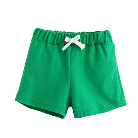

Toddler Kids Baby Boy Girls Casual Shorts Fashion Cute Solid Color Pants Drawstring Lace-up Sports Shorts